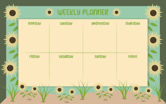 Download Weekly Planner Sunflower Theme - Sunflower theme Collection