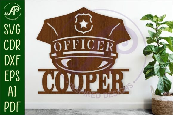 Download Police Hat Personalized Name Sign Laser Cut - Premium Resources