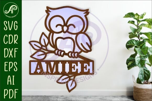 Download Cute Owl Personalized Name Sign Laser - Premium Resources