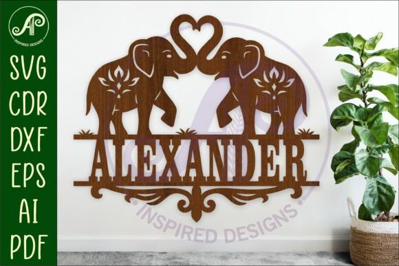 Download Elephants Personalized Name Sign Laser - Premium Resources