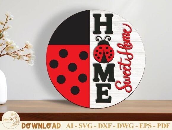 Download Home Sweet Home Round Door Sign SVG - Door sign svg Collection