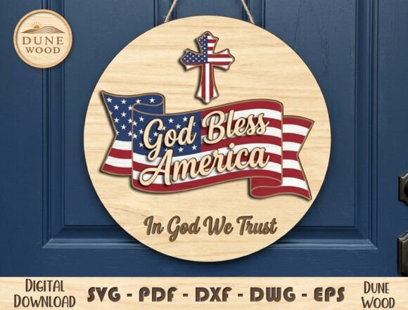 Download God Bless America Door Sign SVG - Door sign svg Collection