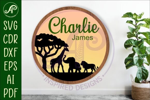 Download Safari Layered Personalized Name Sign - Premium Bundle